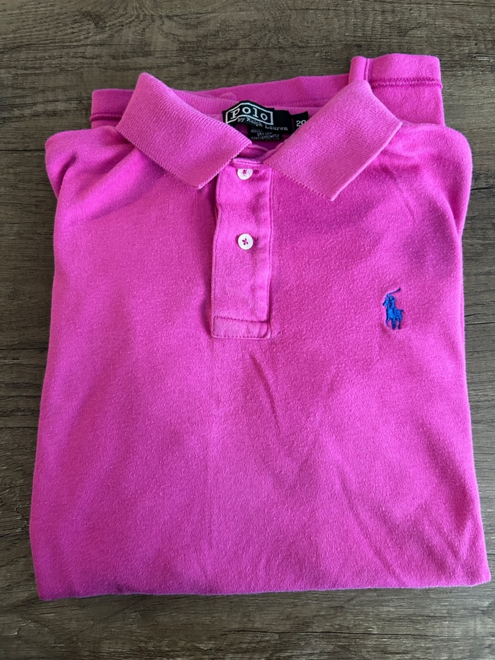Polo by Ralph Lauren Bright Pink Kids Polo with Blue Pony